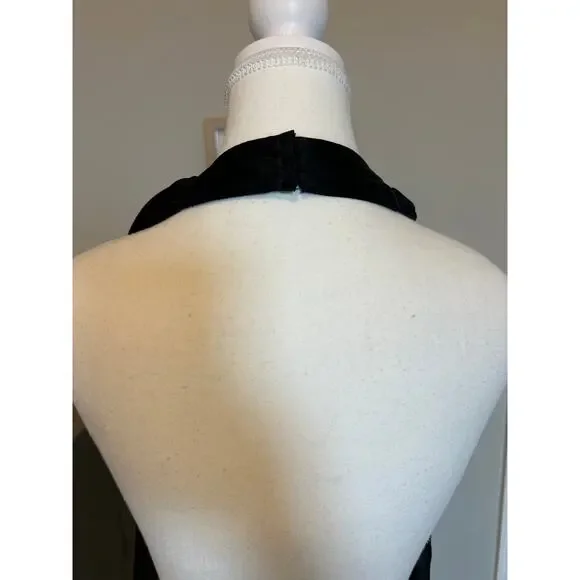 Show Me Your Mumu | Black Midi V Neck Satin Backless Halter Slip Dress | Large - Picture 12 of 16